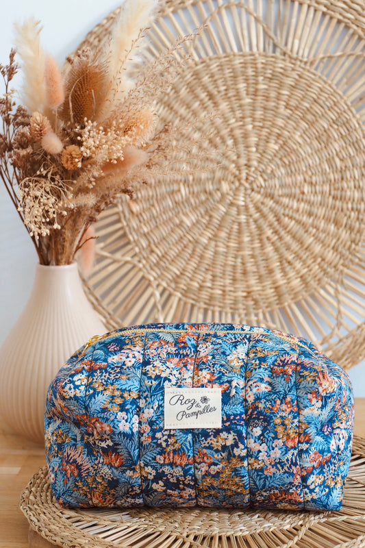 Trousse beauté à maquillage femme Liberty bleu