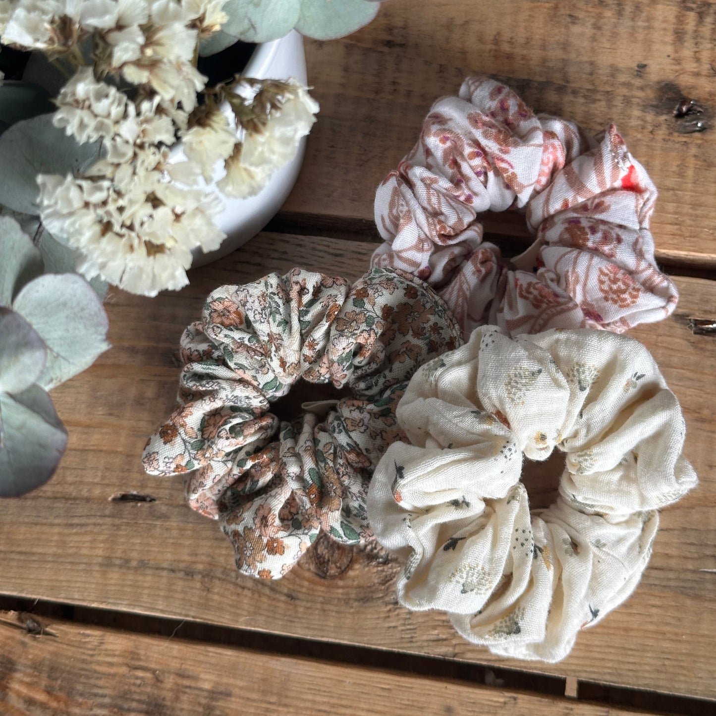 Chouchou scrunchie fleuri