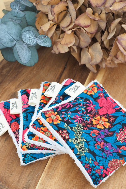 Cotons lavables Liberty fleurs colorées