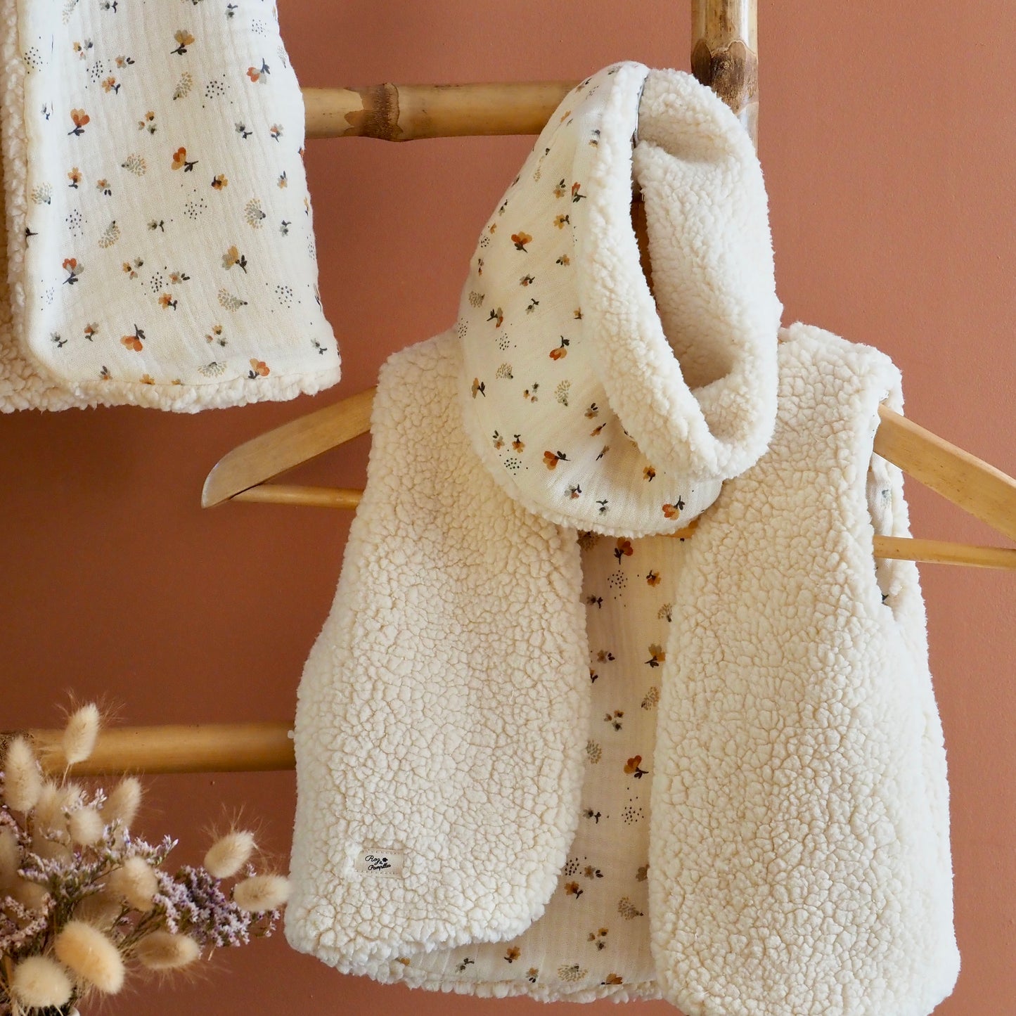 Gilet de berger réversible écru Capucine