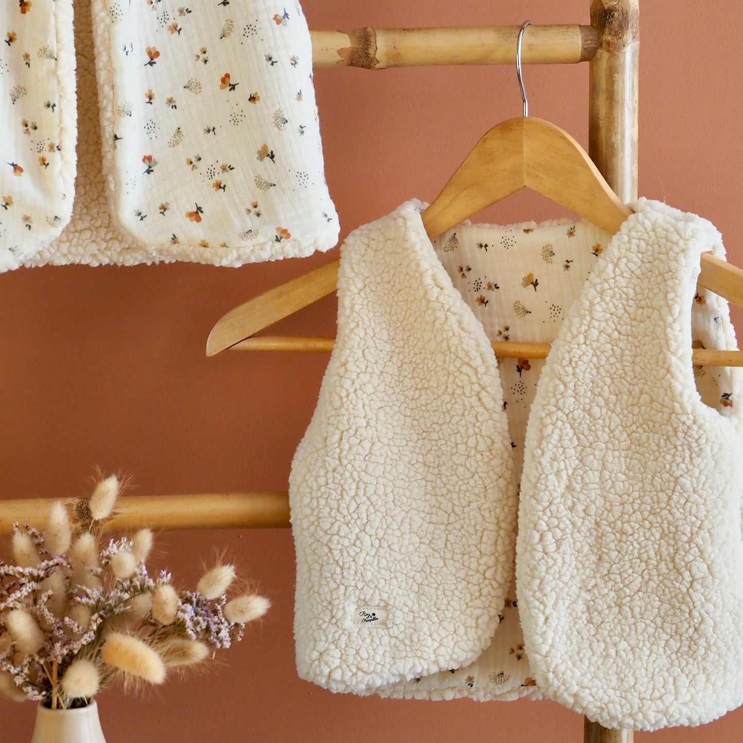 Gilet de berger réversible écru Capucine