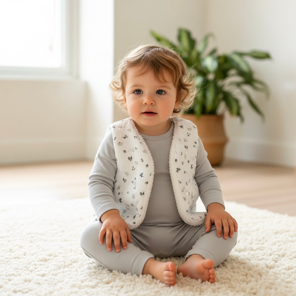 Gilet de berger réversible blanc Calypso