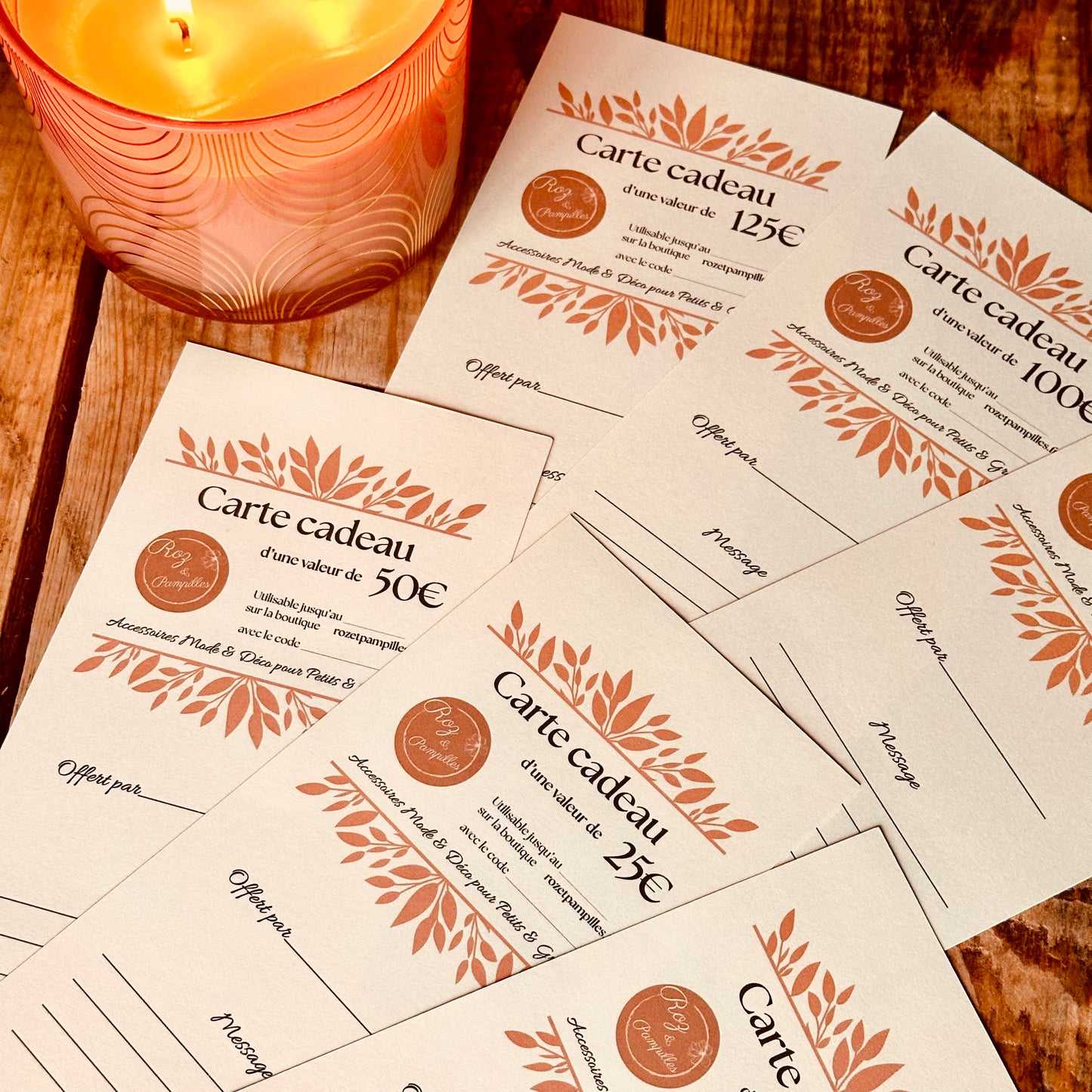 Carte cadeau papier Roz & Pampilles