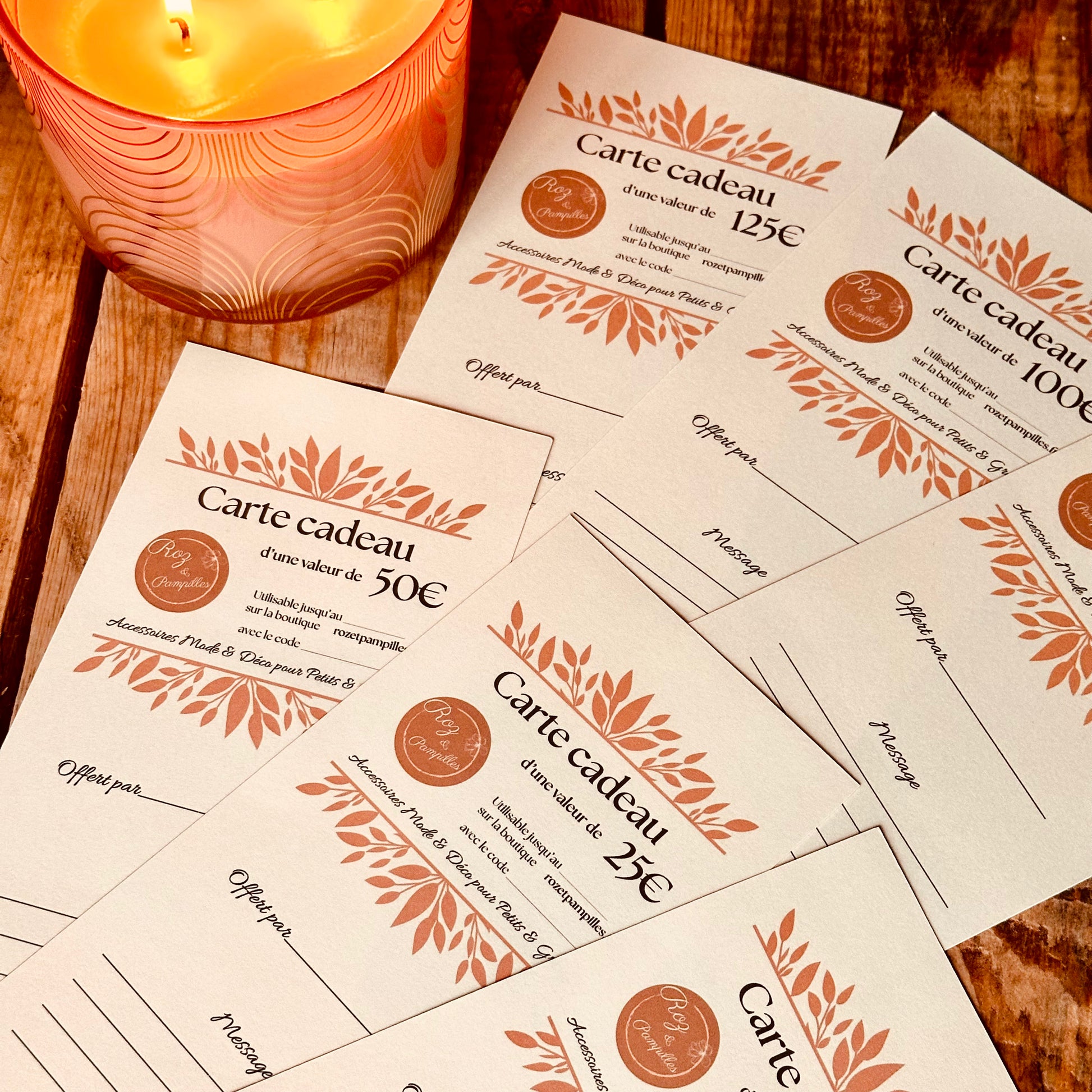 Carte cadeau papier Roz & Pampilles