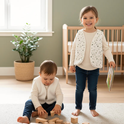 Gilet de berger réversible blanc Calypso