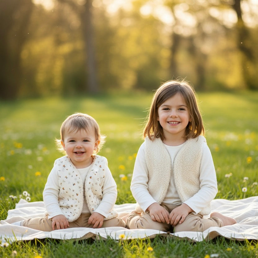 Gilet de berger réversible écru Capucine