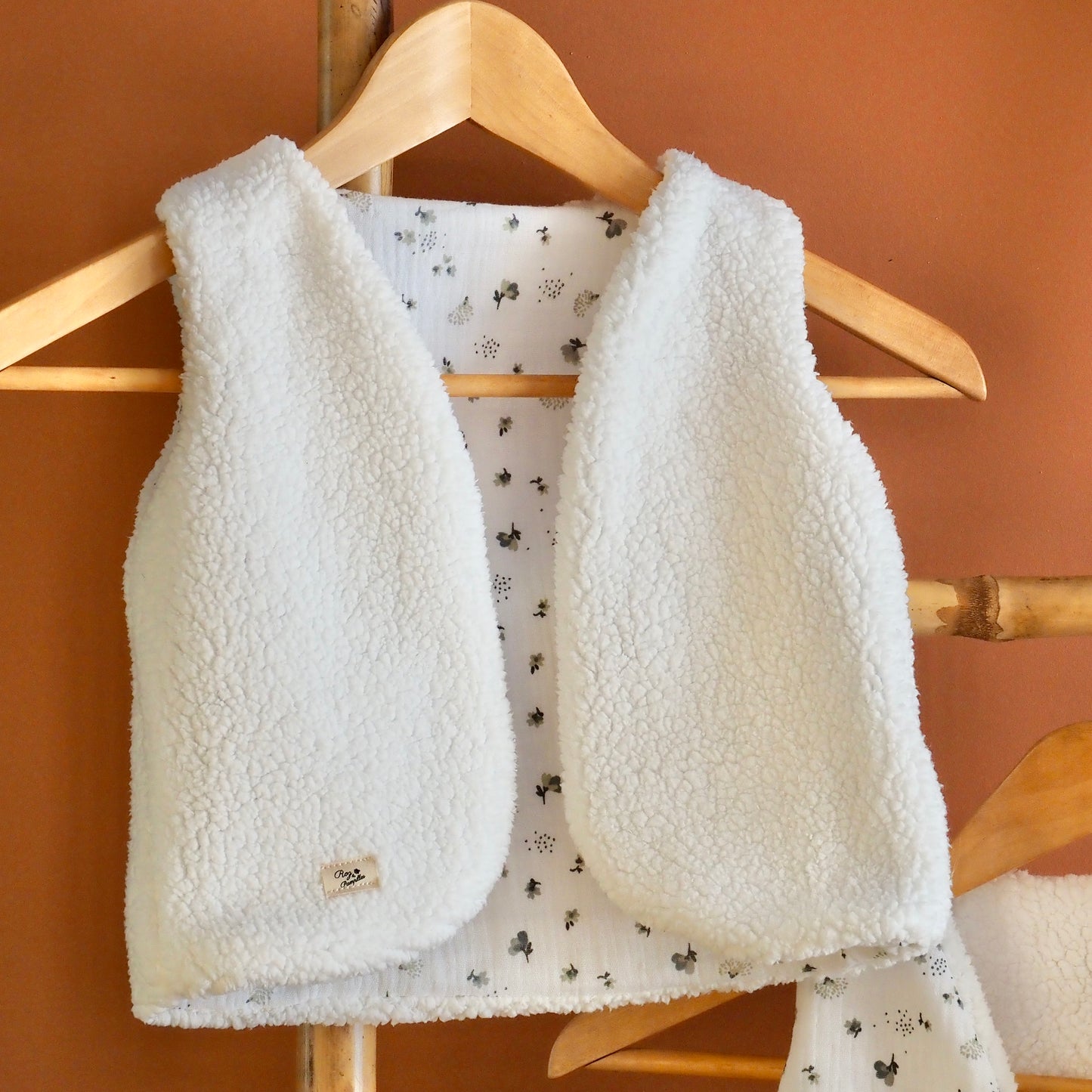 Gilet de berger réversible blanc Calypso