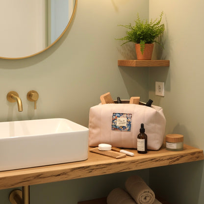 Trousse de toilette velours rose NÉRÉÏDES