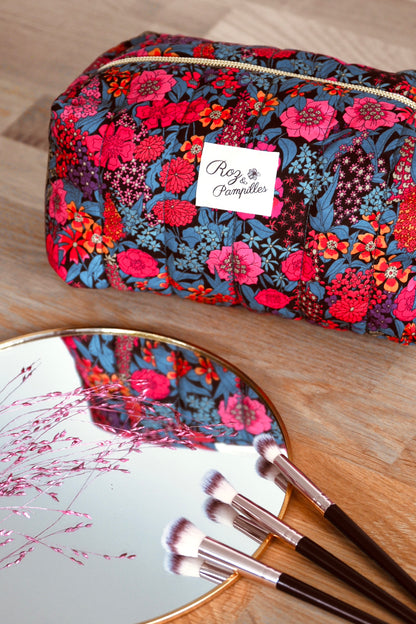 Trousse beauté maquillage matelassée Liberty coloré