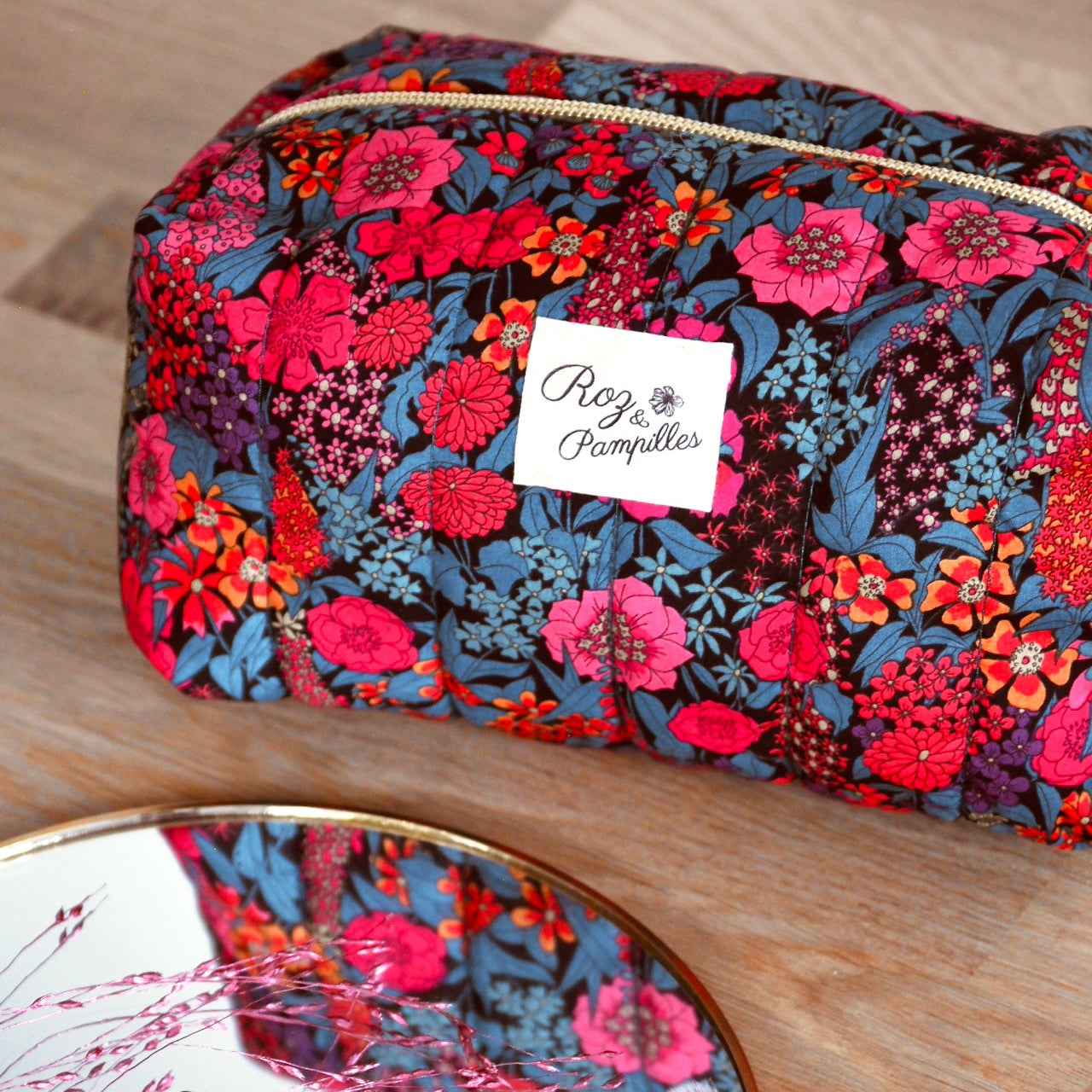 Trousse maquillage Popeline fleurie
