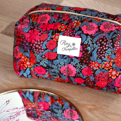 Trousse maquillage Popeline fleurie
