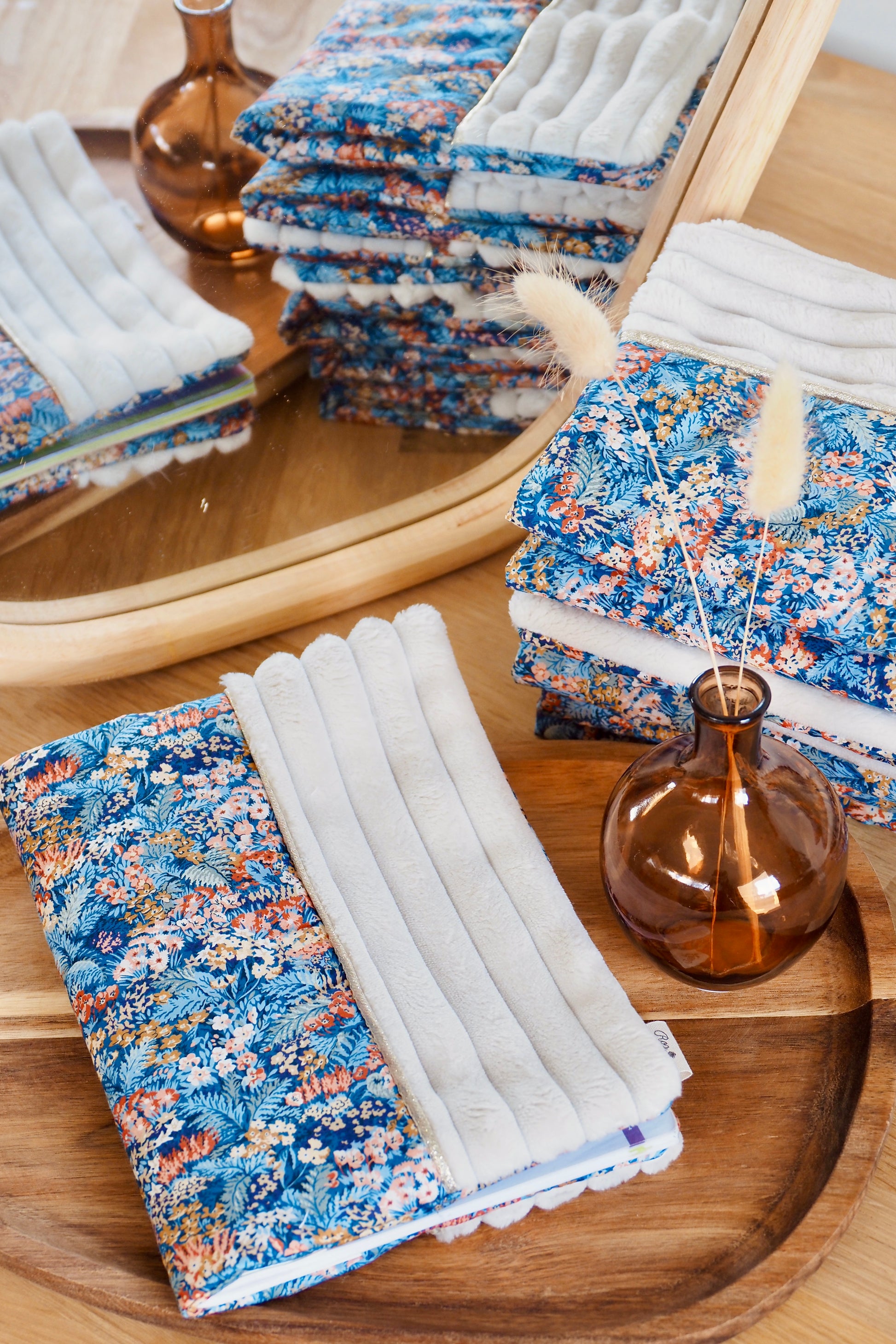 Protège carnet de santé personnalisé bébé Liberty bleu