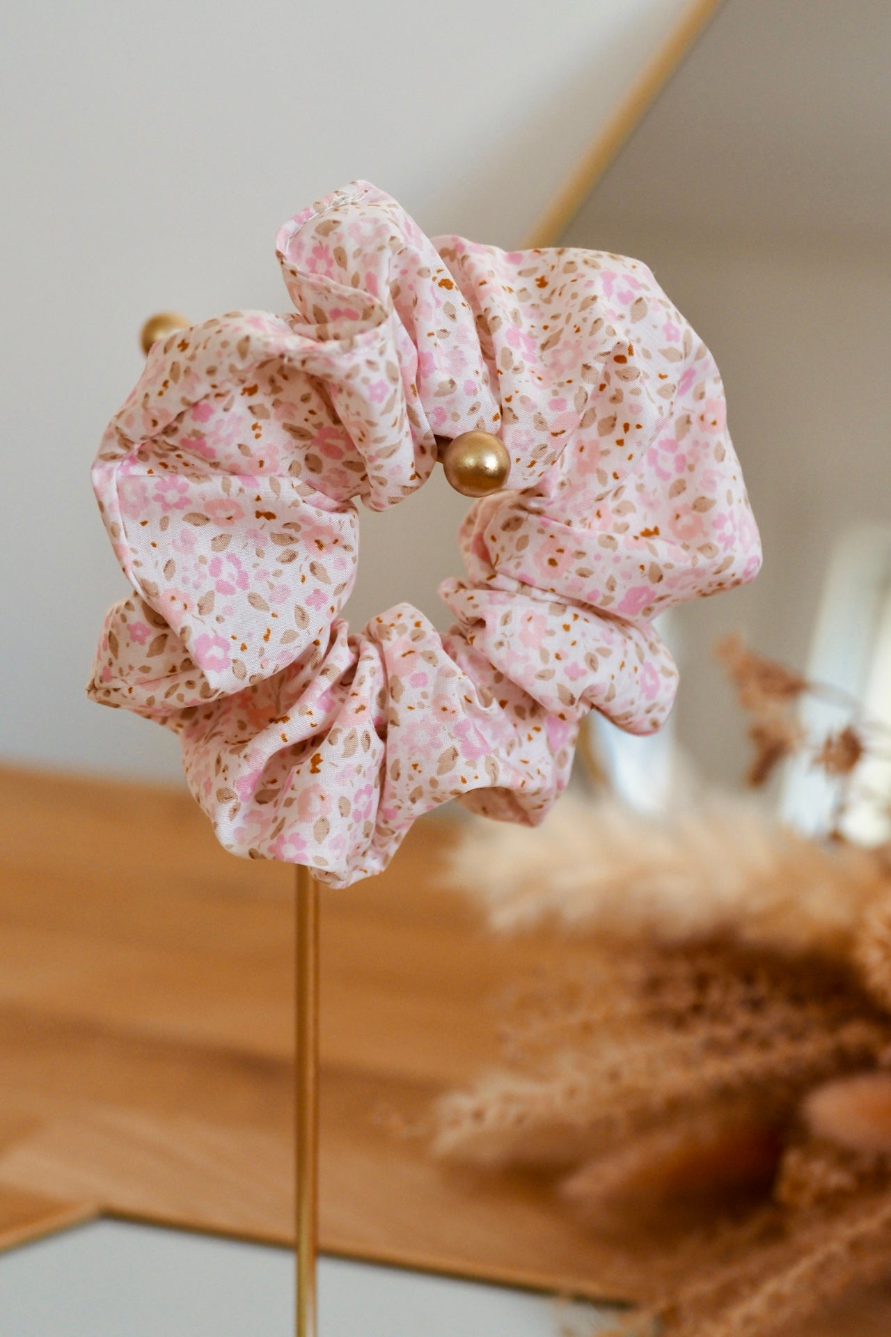 Chouchou cheveux femme fille rose floral