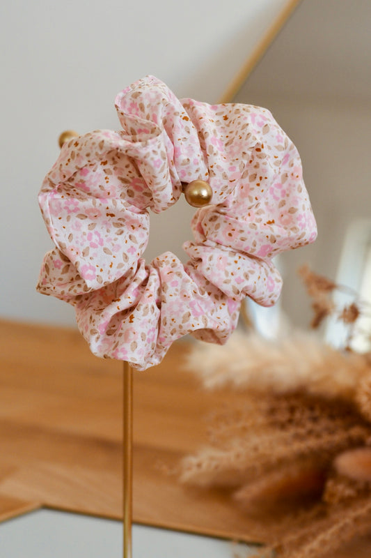 Chouchou cheveux femme fille rose floral