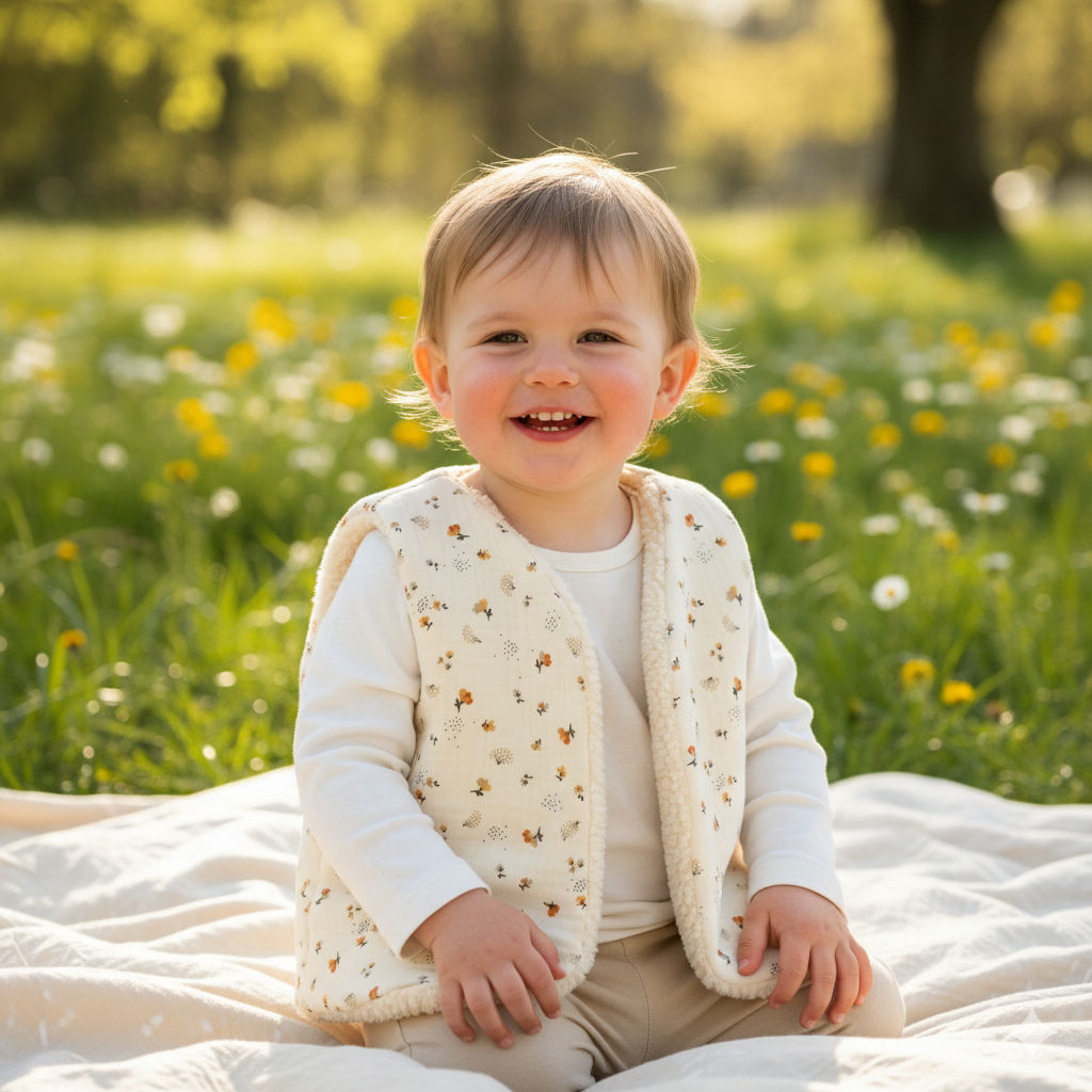 Gilet de berger réversible écru Capucine