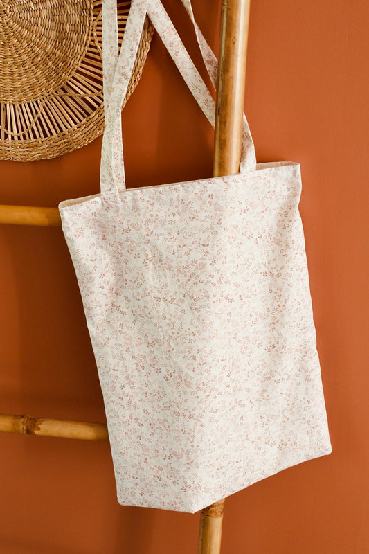 Sac tote bag doublé personnalisé à fleurs romantiques