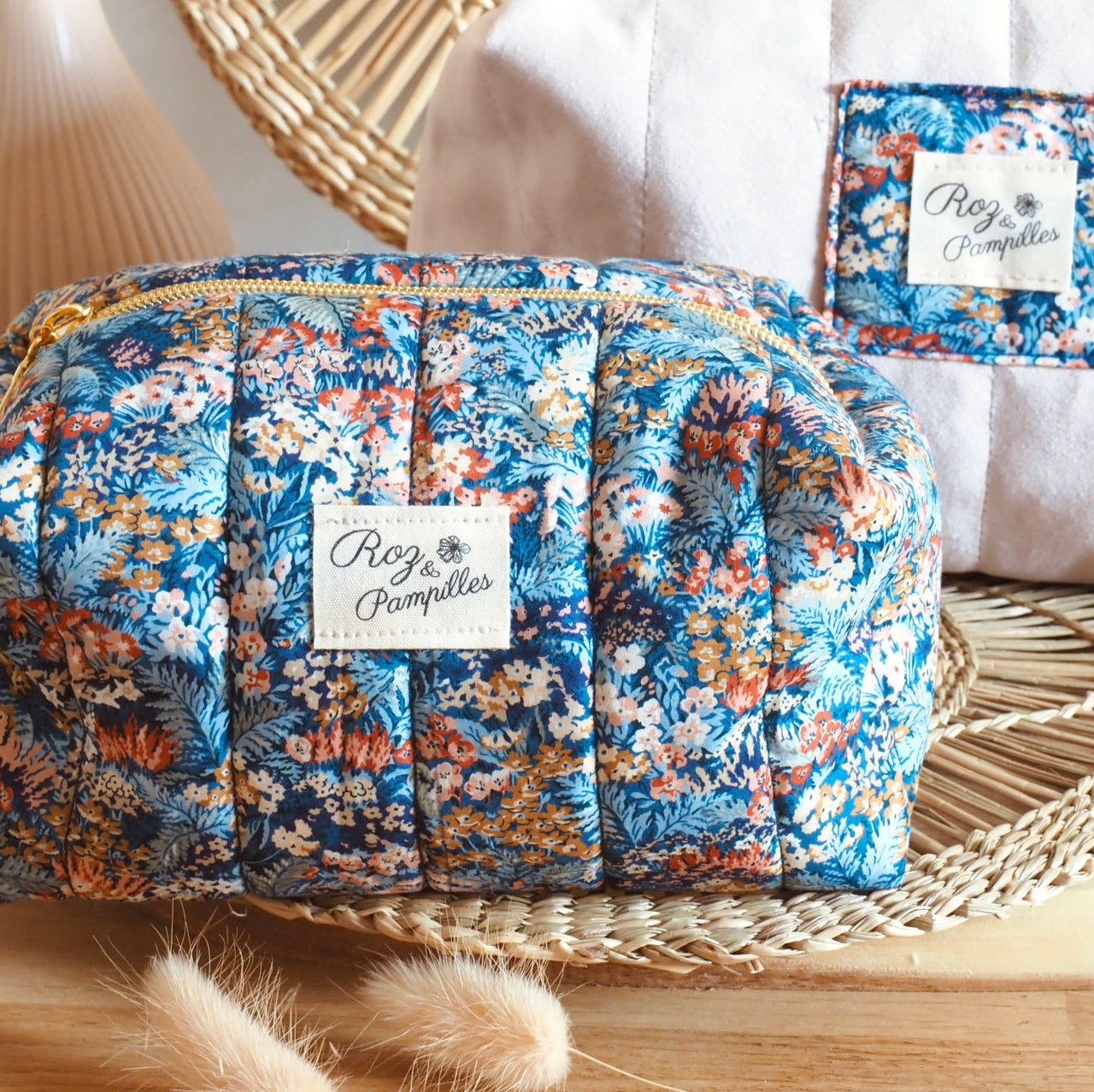 Trousse maquillage Popeline fleurie